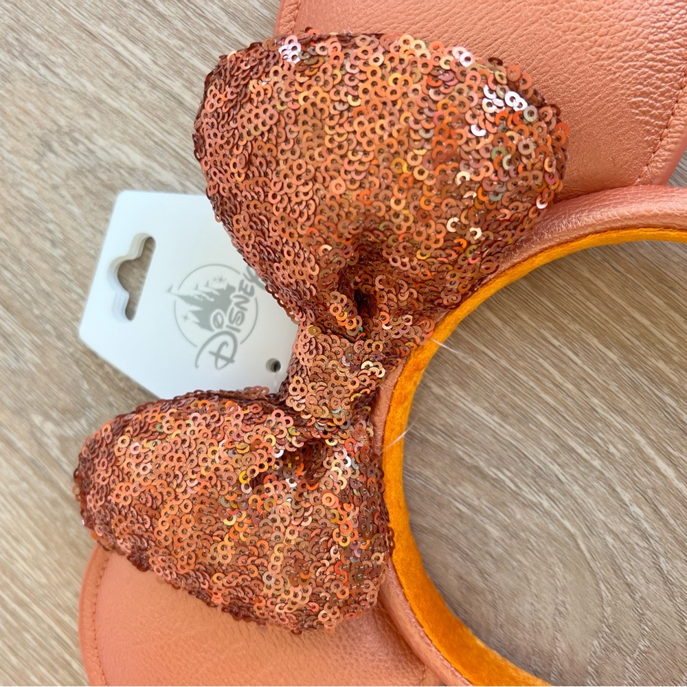 Disney Orange Sequin Minnie Mouse Ears Headband - Picture 2 of 5